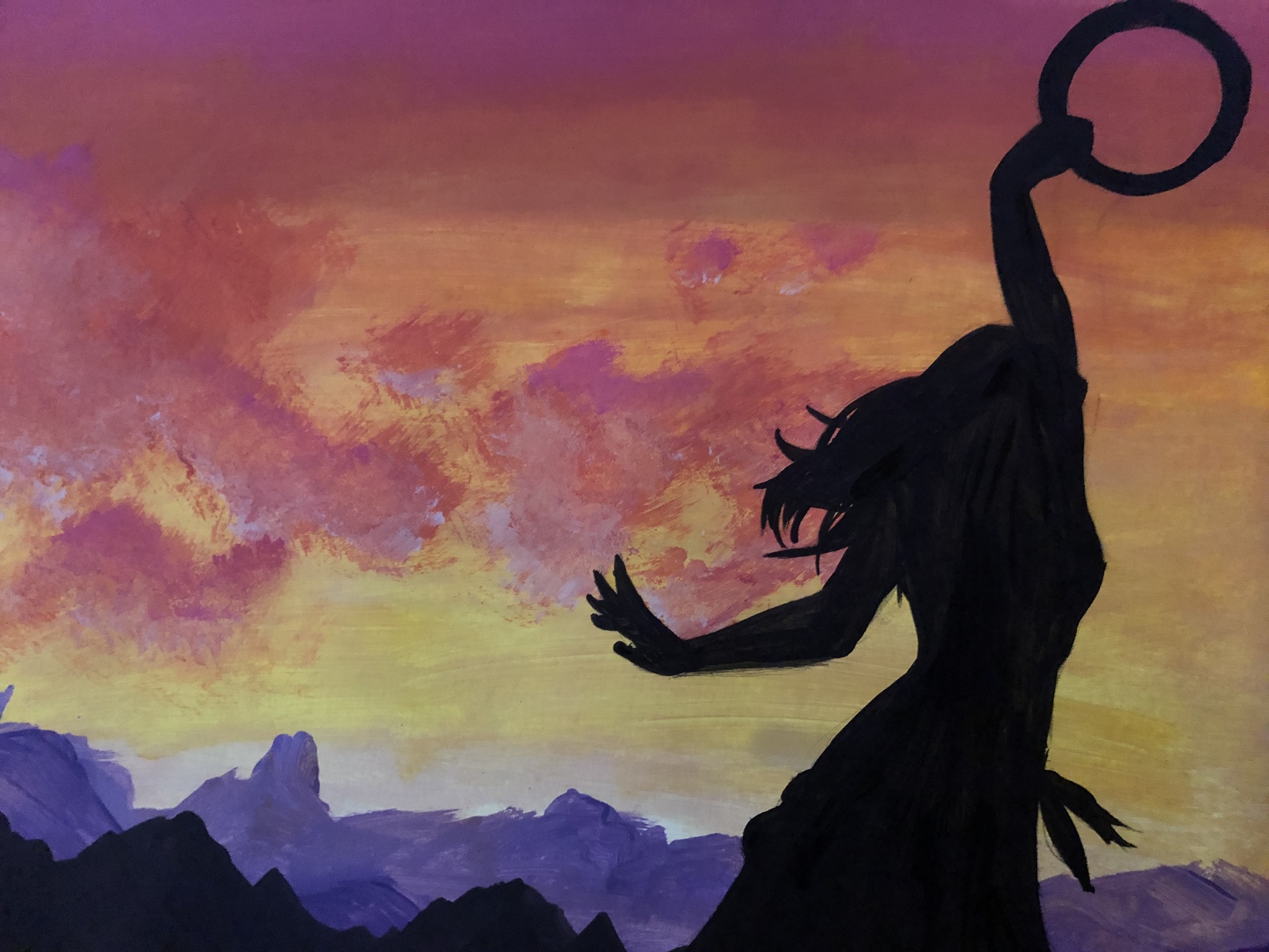 Dark Figure at Sunset