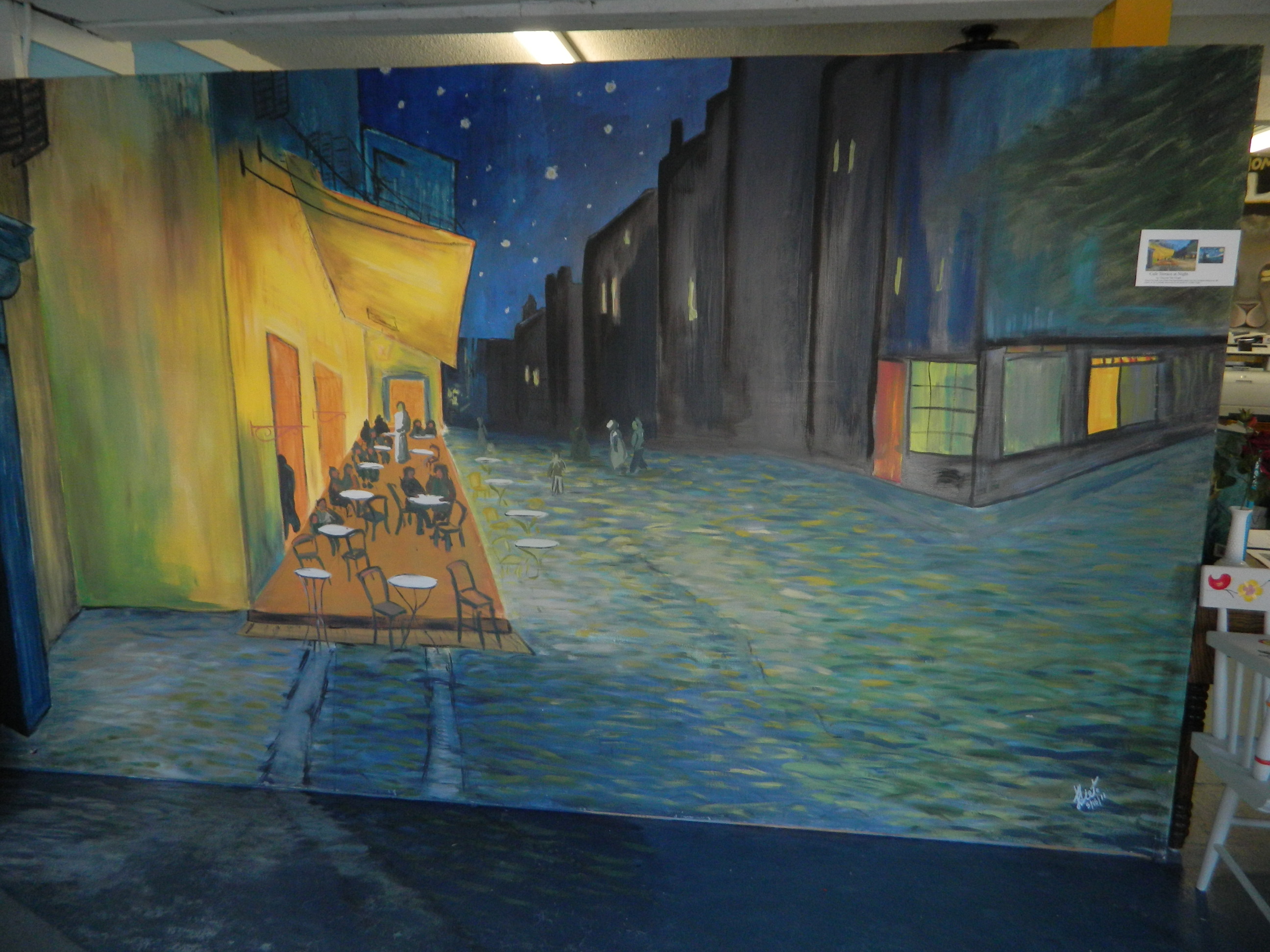 Van Gogh Café Terrace at Night mural by Sharon, Jules & Faith