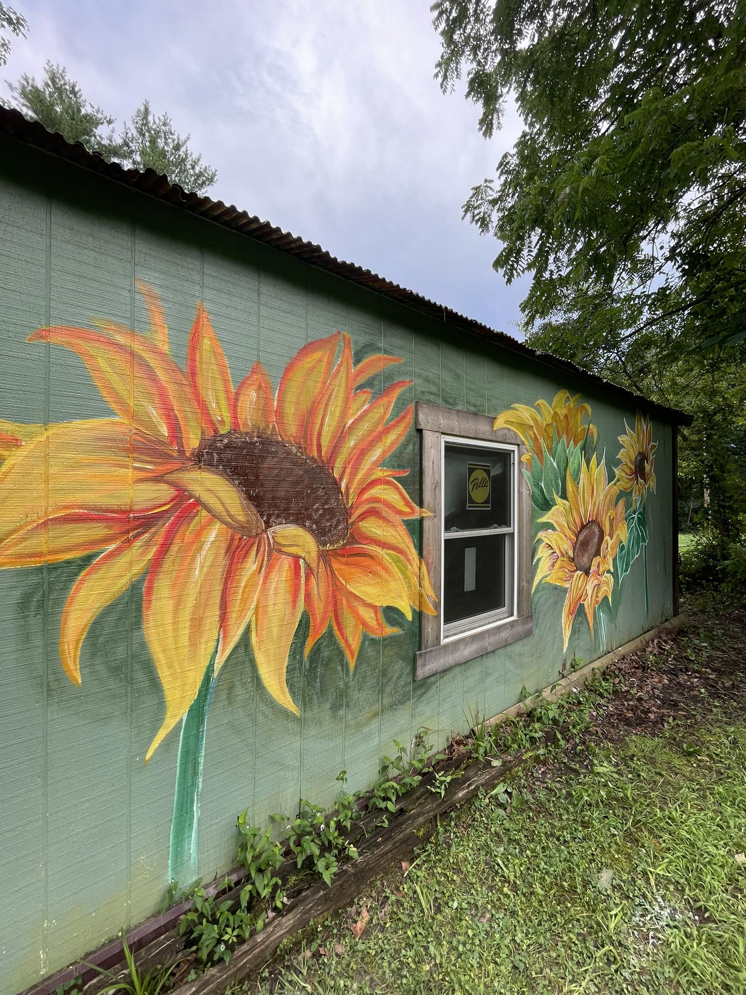 Sharon and Jule sunflower mural